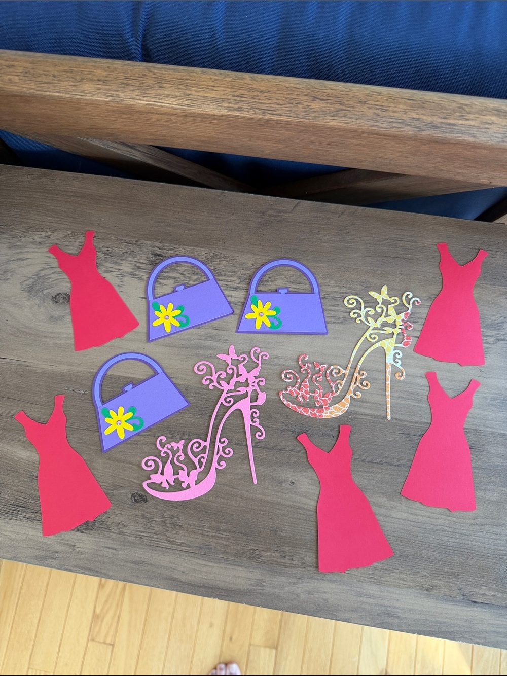 Lot of die cut paper fashion forms